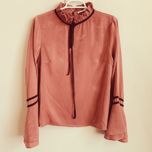 👏Big Sales👏Sofie Schnoor Tie Neck Blouse in Dusty Rose - Picture 3 of 5